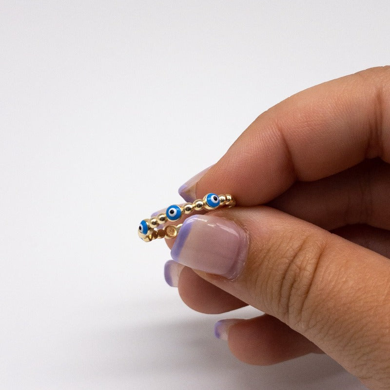 gold evil eye ring