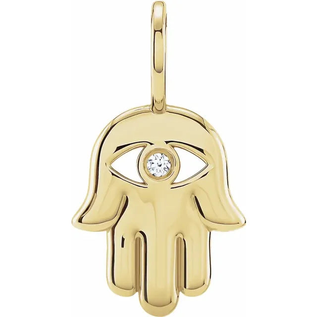 Diamond Hamsa Pendant