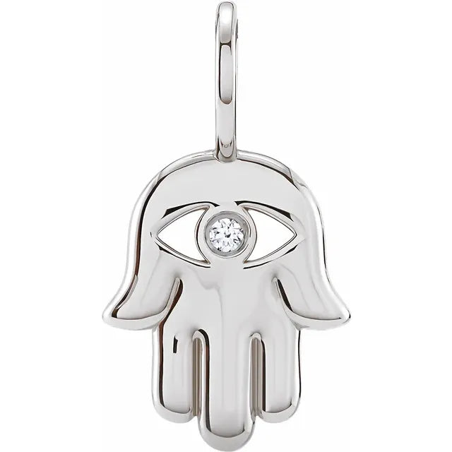 Diamond Hamsa Pendant