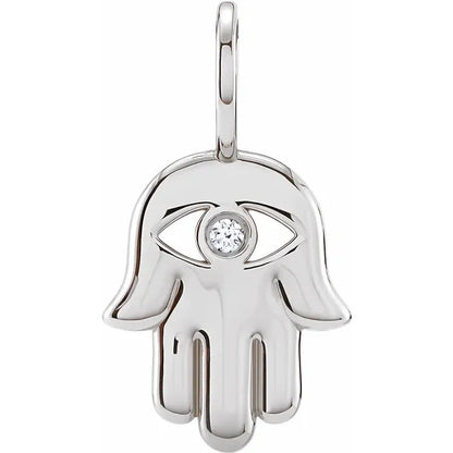 Diamond Hamsa Pendant