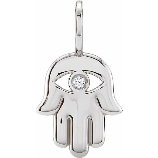 Diamond Hamsa Pendant