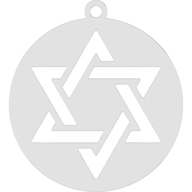 Magen David Cut Out Disc Pendant