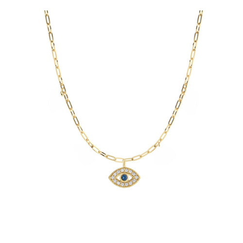 Diamond Evil Eye Charm Necklace