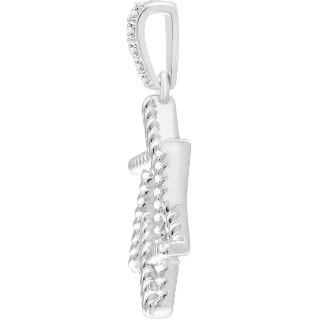 Rope Magen David Pendant With Diamond Bail