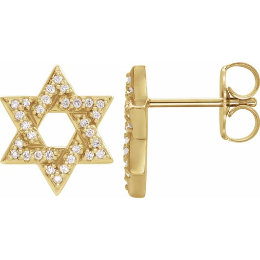 Magen David Diamond Stud Earrings