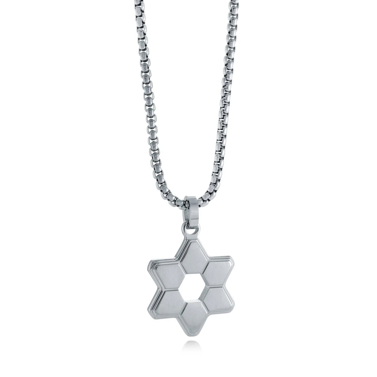 Hexagon Magen David Pendant Necklace