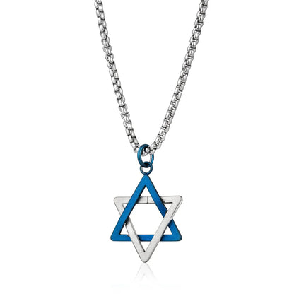 Two-Toned Magen David Pendant Necklace