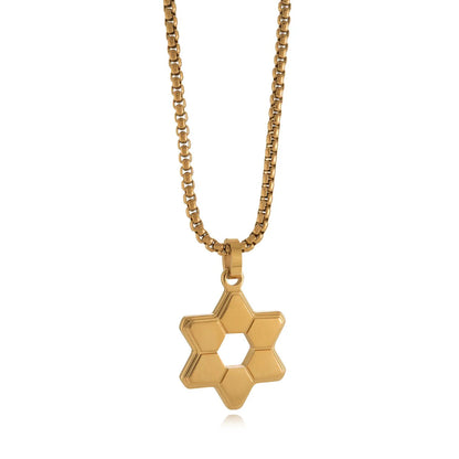 Hexagon Magen David Pendant Necklace