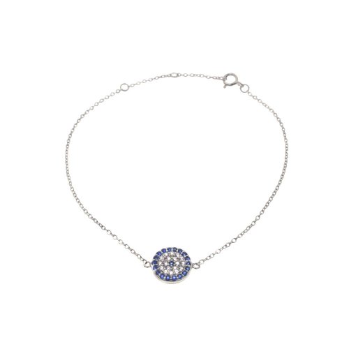 CZ Round Evil Eye Bracelet