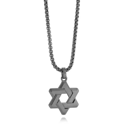 Sophisticated Overlapping Magen David Pendant Necklace