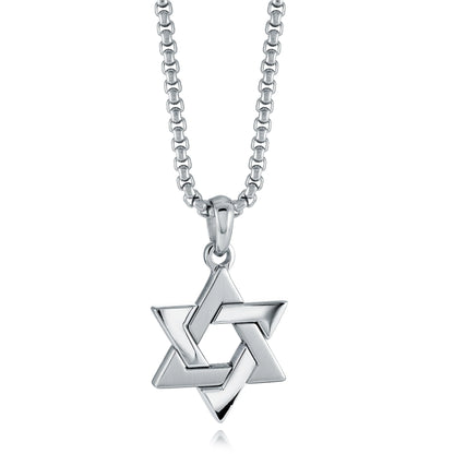 Two-Toned Modern Magen David Pendant Necklace